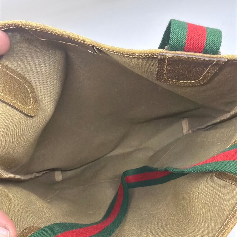 Gucci Vintage Tote Bag Beige GG Supreme Canvas - Picture 4 of 6